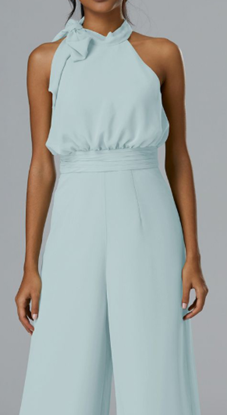 AW BRIDAL 8 M skylight blue Rosalie formal party bridesmaid jumpsuit NEW B31